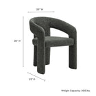 Modway - Oslo Tonneau Tissu tapis Chaise d’accent pour salle à manger - Anthracite-Rembourrage certifié OEKO-TEX STANDARD 100