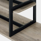 Manhattan Comfort - Console moderne Celine 70,86 po - Gris rustique-Pieds en acier carbone avec finition noire pour la mode et la durabilité