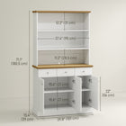 HOMCOM - Buffet de cuisine avec tiroirs et rangement - blanc-Structure compacte permettant de l’utiliser comme buffet de rangement ou bibliothèque 