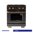Kucht - 30 po Série KXD Cuisinière double énergie Propane - Gemstone-Cuisinez et faites cuire comme un professionnel grâce au four à convection extra-large de 4,2 pi³, doté de cinq positions de grille et d’une fenêtre de four surdimensionnée