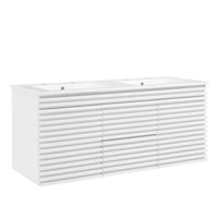 Modway - Render Fixation murale de 48" Vanette de salle de bain - Blanc blanc-Vanité moderne du milieu du siècle