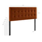 Modway - Lily Velours de performance résistant aux taches Tête de lit Queen size, Rouille-Tête de lit Queen size