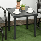 Outsunny - Table d'appoint de jardin Table basse avec trou de parasol - gris-Le cadre en acier rend cette table à cocktail stable pour une utilisation quotidienne 