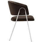 Modway - Nella Rembourré Performance Velvet Chaise à manger Ensemble de 2 - Marron chocolat-Assemblée requise
