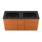 Modway - Scenic Double support mural de 48" Vanette de salle de bain - Cerise noire-Tiroirs à extension complète