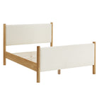 Modway - Maven Grandeur nature Boucle Tapis Lit de plateforme, Feather Oak-Cadre de lit en bois