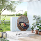 Modway - Encase Terrasse extérieure Rotin Chaise à balançoire - Bleu marine cappuccino-Tissage en rotin synthétique