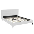 Modway - Linnea Imitation cuir Lit Queen, Blanc-Cadre de lit à plateforme avec tête de lit