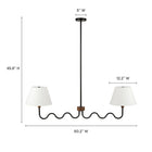 Modway - Sunlit Gribouillis à 2 bras Lumière suspendue - Noir noyer-Accent en caoutchouc
