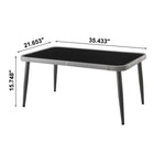 Manhattan Comfort - Ensemble de conversation moderne Portofino pour patio, 4 personnes avec table basse - Gris - Ensemble de 4-Table basse avec plateau en verre trempé intégré de 5 mm