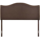 Modway - Curl Nailhead Tapis Tête de lit Queen, Brun foncé-Cadre en panneaux de particules et en bois massif