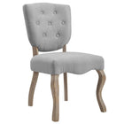 Modway - Array Fauteuil d’appoint de salle à manger Ensemble de 4 - Gris clair-Dossier de siège touffé à boutons