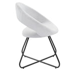 Modway - Nouvelle Tissu rembourré Chaise à manger Ensemble de 2 - Noir Blanc-Cadre robuste en métal noir
