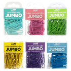 JAM Paper - Trombones jumbo colourés - grands 2 po - assortiment printanier - 6 paquets de 75-Couleurs : Rose, Violet, Jaune, Sarcelle, Vert Lime, Bleu Bébé