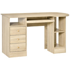 HOMCOM - Bureau d'ordinateur avec tiroirs - 49,25 po L x 23,5 po l x 29,25 po H - naturel-Le bureau au style moderne s’harmonise avec toute décoration dans votre bureau à domicile