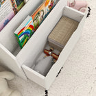 Qaba - Bibliothèque pour enfants avec étagères d’exposition à 3 niveaux, tiroir pour chambre de bébé - blanc-Convient aux enfants de 3 à 8 ans  
