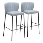 Zuo - Linz Tabouret de bar - Gris - Ensemble de 2-Rembourrage moelleux et confortable