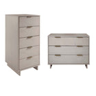 Manhattan Comfort - Granville commode moderne haute étroite et standard - gris clair - ensemble de 2-Commode de chambre moderne-contemporaine avec une touche de glamour comprenant une haute commode étroite et une commode standard