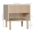 HOMCOM - Table de nuit moderne avec tiroir et étagère ouverte - bois naturel - lot de 2-La surface est recouverte de mélamine, ce qui la rend facile à nettoyer 