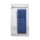 TRU RED - Stylos à encre gel rétractables à séchage rapide - 0,7 mm - Bleu - Paquet de 5-Encre noire à débit fluide qui permet une écriture large et nette