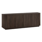 Hudson&Canal - Meuble TV Canton pour téléviseurs jusqu'à 75 pouces - Alder Brown-Comprend quatre portes avec armoires fermées et 4 étagères pour un grand espace de rangement