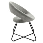 Modway - Nouvelle Tissu rembourré Chaise à manger Ensemble de 2 - Noir Gris clair-Cadre robuste en métal noir