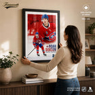 Frameworth - Cadre Noah Dobson Collage Portrait Canadiens - Impression Encadrée - 16 po L x 20 po H-Pièce d'affichage idéale pour un bureau à domicile, une salle de jeux, un coin des partisans ou tout décor de hockey des Canadiens de Montréal