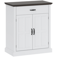HOMCOM - Petit buffet moderne 30 po avec portes de rangement - blanc-Comprend un large plan de travail, un tiroir et un buffet à deux niveaux offrant beaucoup d'espace de rangement