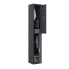 Ceha - Série RH, batterie simple, casier 2 niveaux avec aérations à persiennes - poignée encastrée, gris graphite-Porte-étiquette pratique sur la porte