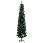 HOMCOM - Sapin de Noël artificiel 6' décoré de neige - intérieur - vert-Conception trempée dans la neige, les extrémités sont peintes en blanc, ajoutent une atmosphère hivernale 
