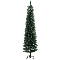 HOMCOM - Sapin de Noël artificiel 6' décoré de neige - intérieur - vert-Conception trempée dans la neige, les extrémités sont peintes en blanc, ajoutent une atmosphère hivernale 