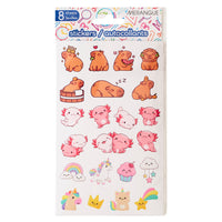 Merangue - Pack d'autocollants - Animaux mignons - 176 autocollants/paquet-Comprend 8 feuilles d'autocollants d'animaux mignons (176 autocollants/paquet)