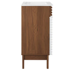 Modway - Render 18" Armoire à coiffeuse de salle de bain - Blanc Noyer Blanc-Comptoir intégré