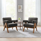 Modway - Lyra Tissu Fauteuil - Tissu gris foncé - Ensemble de 2-Cadre en contreplaqué, pieds en caoutchouc