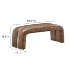 Modway - Dax Cuir végane de 50,5" Rembourré Banc d’accent - Brown-Rembourrage en cuir végane
