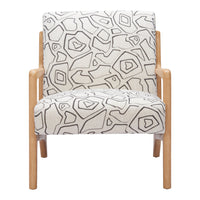 Zuo - Runa Fauteuil d’appoint - Beige/Naturel-Motif imprimé raffiné