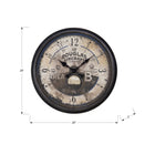 Monarch Specialties - Horloge - 20 po Rond - Horloge Murale - Brun Antique - Transitionnel-Un cadre en plastique durable avec des aiguilles noires en métal sous la surface protectrice du verre lui confère un aspect fini dans un style transitionnel