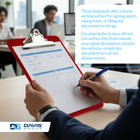 Davis Group - Planchettes à pince à ressort, format lettre, 9 po l x 12 po H – Rouge - 6 par paquet-Les planchettes sont munies d’une pince en métal solide