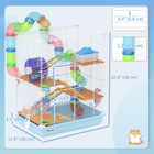 PawHut - Cage à Hamster 5 Niveaux - Bleu Clair-Plusieurs plateformes surélevées avec échelle pour faciliter la montée et la descente
