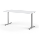 Humanscale - Table assis-debout eFloat Go 2.0 - 30 po x 58 po - surface stratifiée blanche/piètement argenté-Une technologie anticollision à accéléromètre empêche tout contact accidentel avec des objets lors du réglage vertical