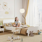 Qaba - Cadre de lit pour filles et garçons, mobilier de chambre - blanc-Les coins arrondis et les bords lisses offrent un espace de sommeil sécurisé
