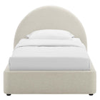 Modway - Resort Tissu rembourré Lit jumeau rond voûté, Ivoire à tissage de bruyère-Support en lattes de bois