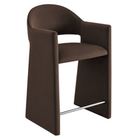 Modway - Talia 37 pouces Cuir végane Tabouret de comptoir - Marron chocolat-Velours de performance résistant aux taches