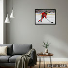 Nico Hischier New Jersey Devils - Toile encadree - 31" x 22"-Prêt à accrocher - livré entièrement assemblé