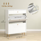 HOMCOM - Armoire à chaussures avec 2 tiroirs basculants pour 12 paires - blanc-Plateau supérieur plat mettant en valeur la décoration 