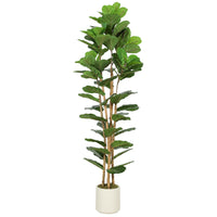 HOMCOM - Arbre artificiel de figuier lyre 6 pi pour décoration intérieure - vert-Doté de feuilles en PEVA au toucher réaliste et de troncs en bois massif pour un aspect ultra-réaliste 