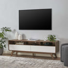 Modway - Transmit 60 po Meuble TV, Blanc noyer-Stratifié lisse à grain de bois