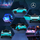 Qaba - Mercedes-Benz AMG CLA 45 voiture électrique sous licence 12V à chevaucher - bleu clair-Roues arrière avec suspension, vitesses réglables entre 1,9-3,1 mi/h (3-5 km/h) 