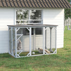 PawHut - Enclos extérieur pour chat Catio - 71 po L x 31,5 po l x 44 po H - gris-Structure stable en bois pour un espace protégé 