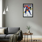 Leon Draisaitl Edmonton Oilers - Toile encadree - 22" x 31"-Prêt à accrocher - livré entièrement assemblé